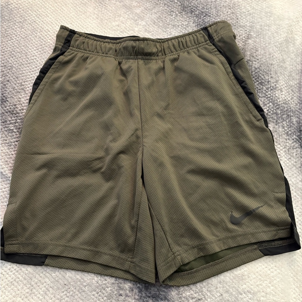 Nike Men's Khaki and Black Athletic Shorts